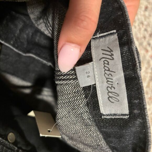 NWT Madewell Rigid Denim Straight Mini Skirt in Hideaway Wash- Size 24 - Picture 7 of 11